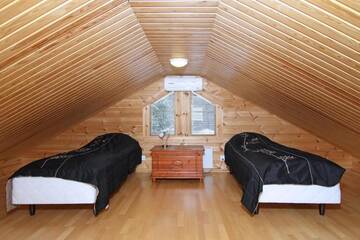 Фото номера Коттедж с 1 спальней и сауной (Karhunpesä) Кемпинги Messilä Camping г. Холлола 28
